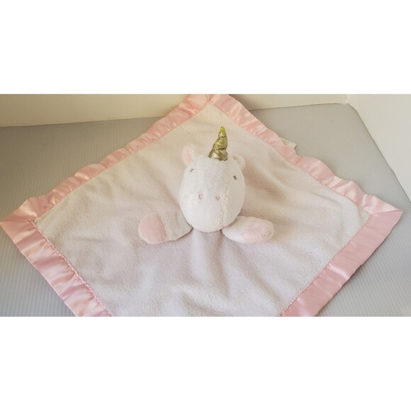 Cloud Island White Pink Glitter Unicorn Baby Security Blanket Lovey Plush Toy - Picture 2 of 12